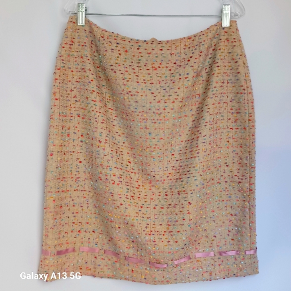 Maggy London Women's Colorful Dots Pencil Skirt Sz 14